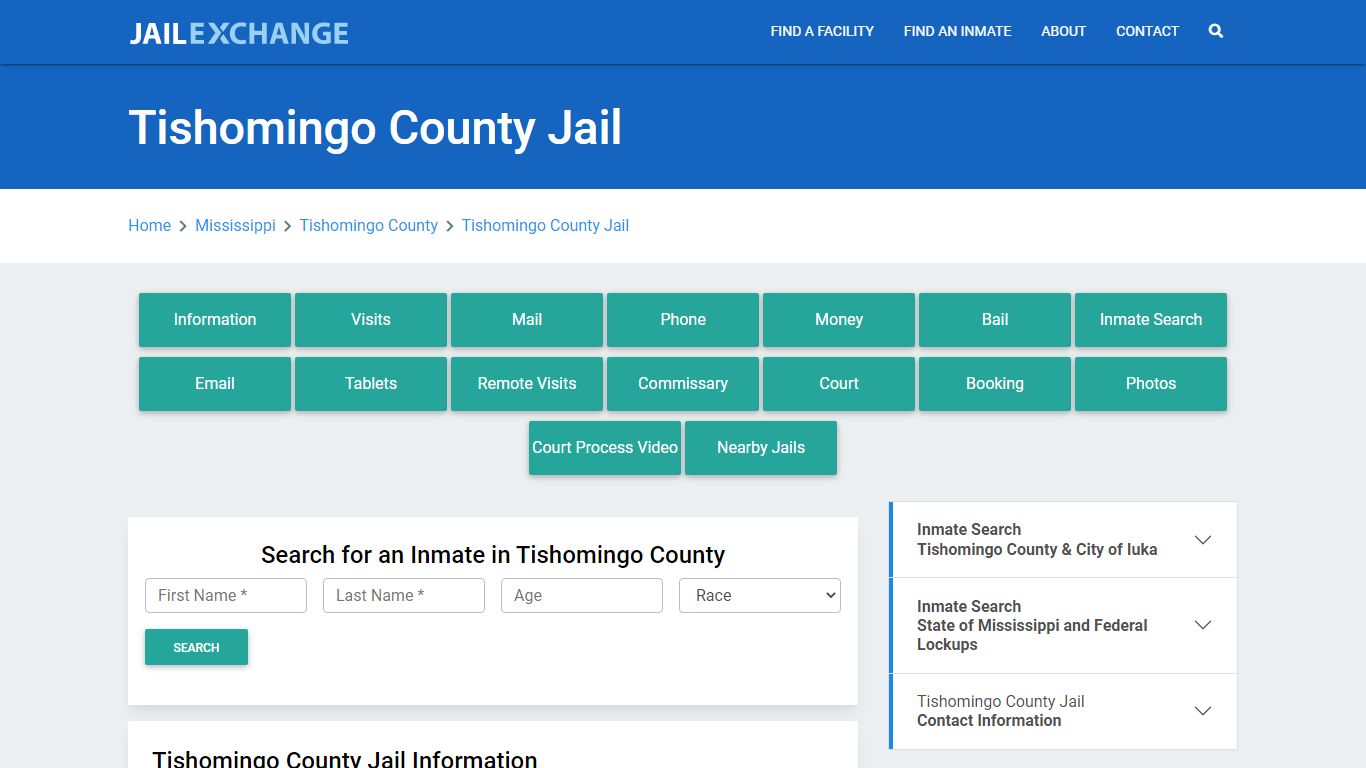 Tishomingo County Jail Roster Lookup, MS, Inmate Search