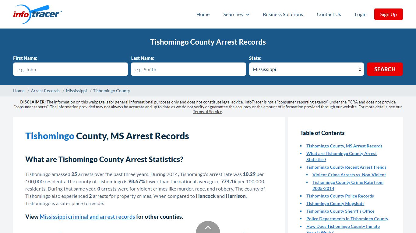 Tishomingo County, MS Arrests, Mugshots & Jail Records - InfoTracer